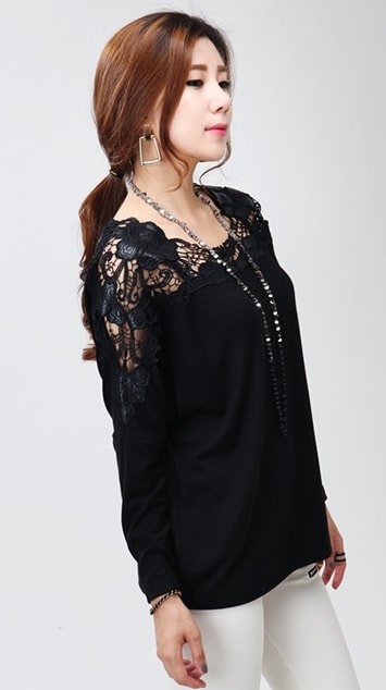 Crochet Blouse BL2782 Black