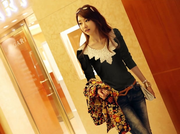 Crochet Blouse BL2792 Black