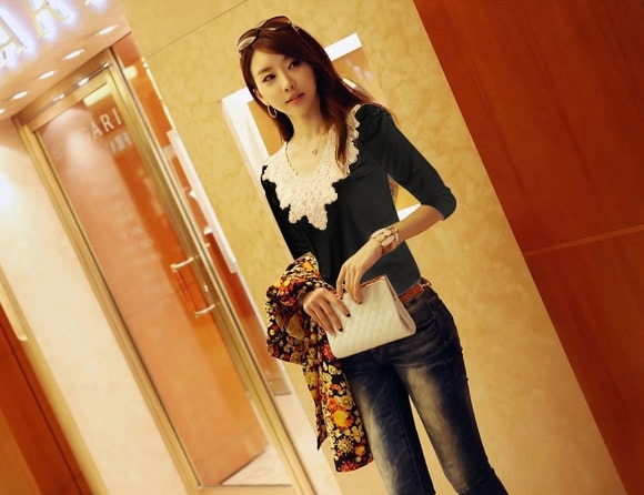 Crochet Blouse BL2792 Black