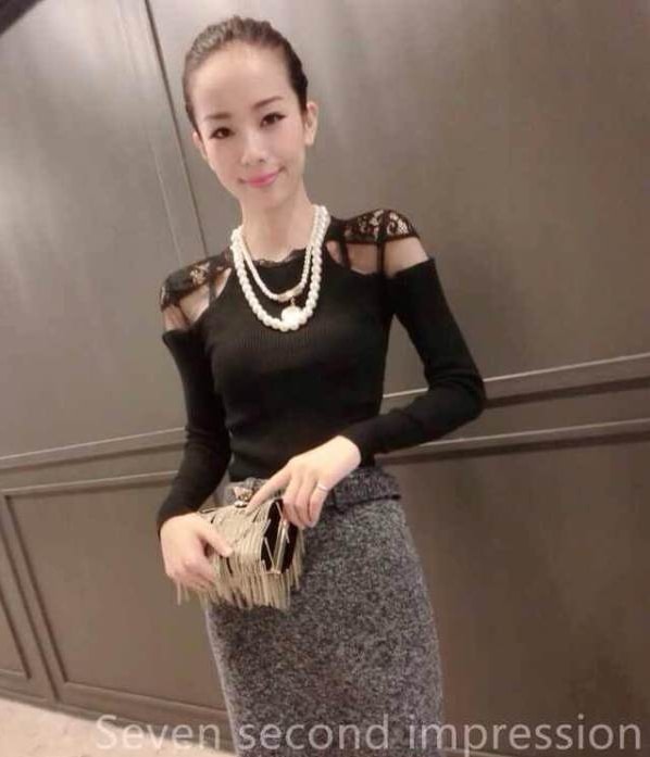 Lace Blouse BL2842 Black