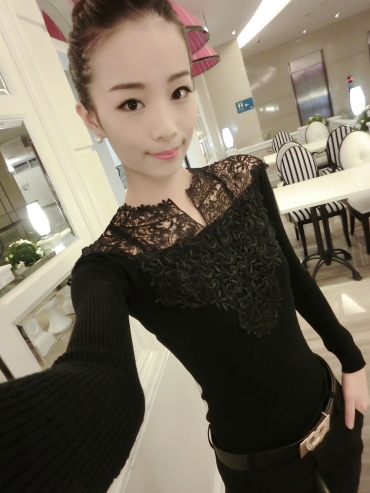 Crochet Blouse BL2846 Black