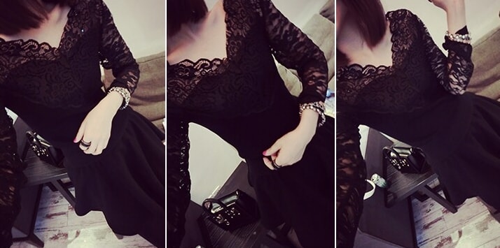 Lace Blouse BL2848 Black