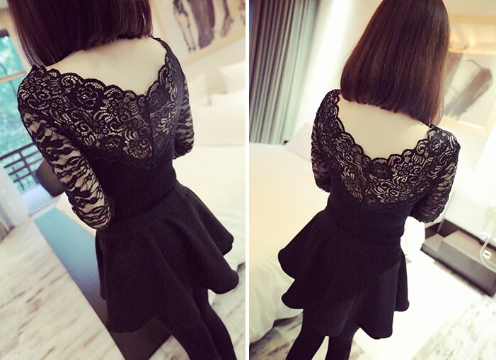 Lace Blouse BL2848 Black