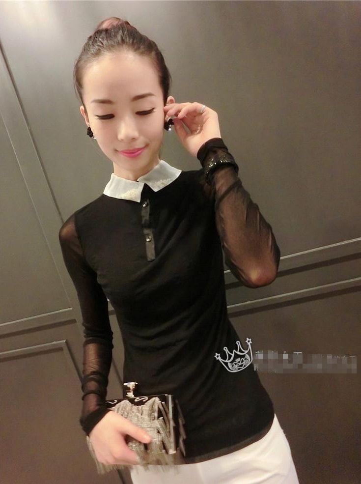 Mesh Blouse BL2857 Black