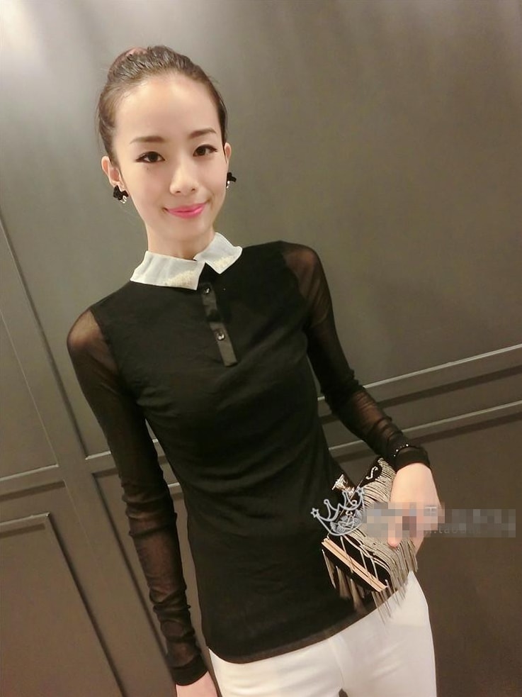 Mesh Blouse BL2857 Black