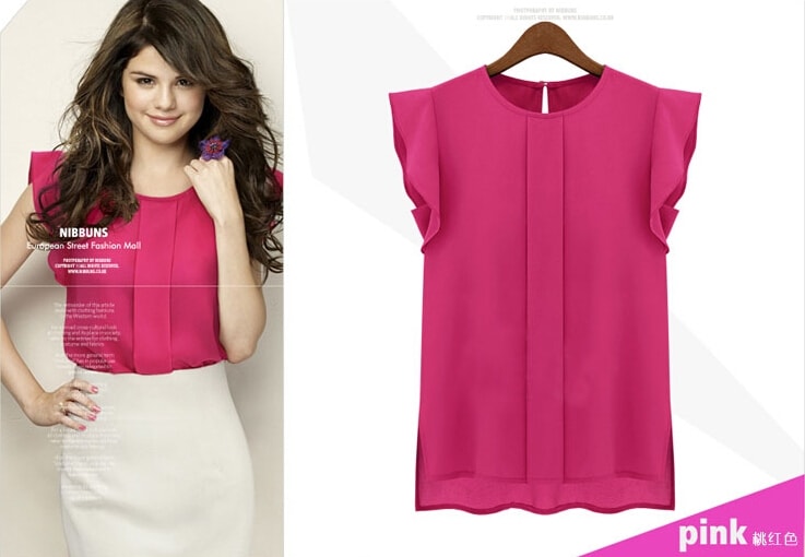 Chiffon Blouse BL2863 Pink