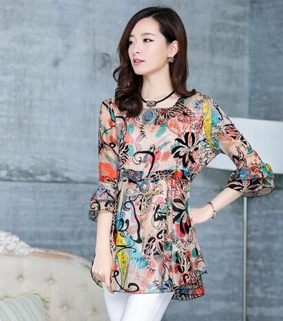 Chiffon Blouse BL2871 Apricot