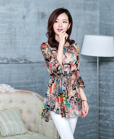 Chiffon Blouse BL2871 Apricot