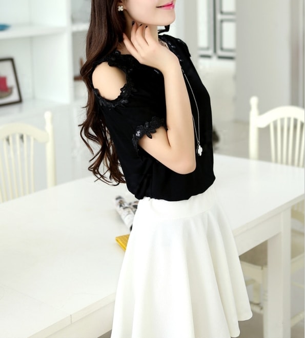 Lace Blouse BL2875 Black