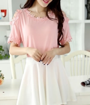 Lace Blouse BL2876 Pink