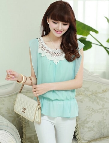 Chiffon Blouse BL2882 Green