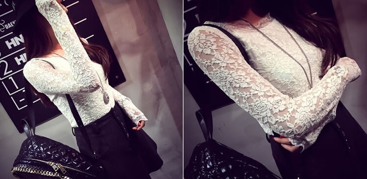 Lace Blouse BL2891 White