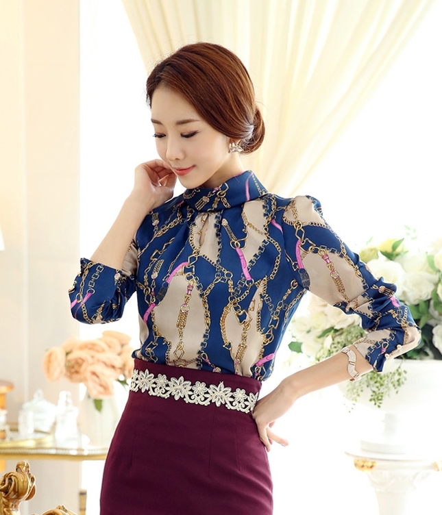 Chiffon Blouse BL2906 Blue