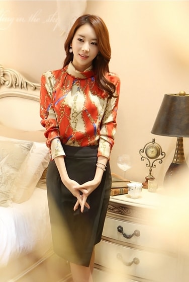 Chiffon Blouse BL2908 Red