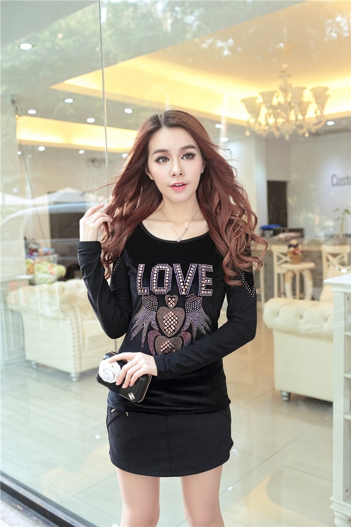 Velvet Blouse BL2910 Black