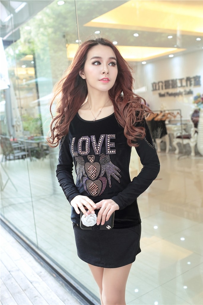 Velvet Blouse BL2910 Black