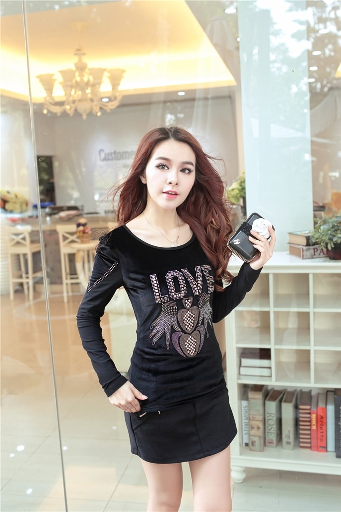 Velvet Blouse BL2910 Black