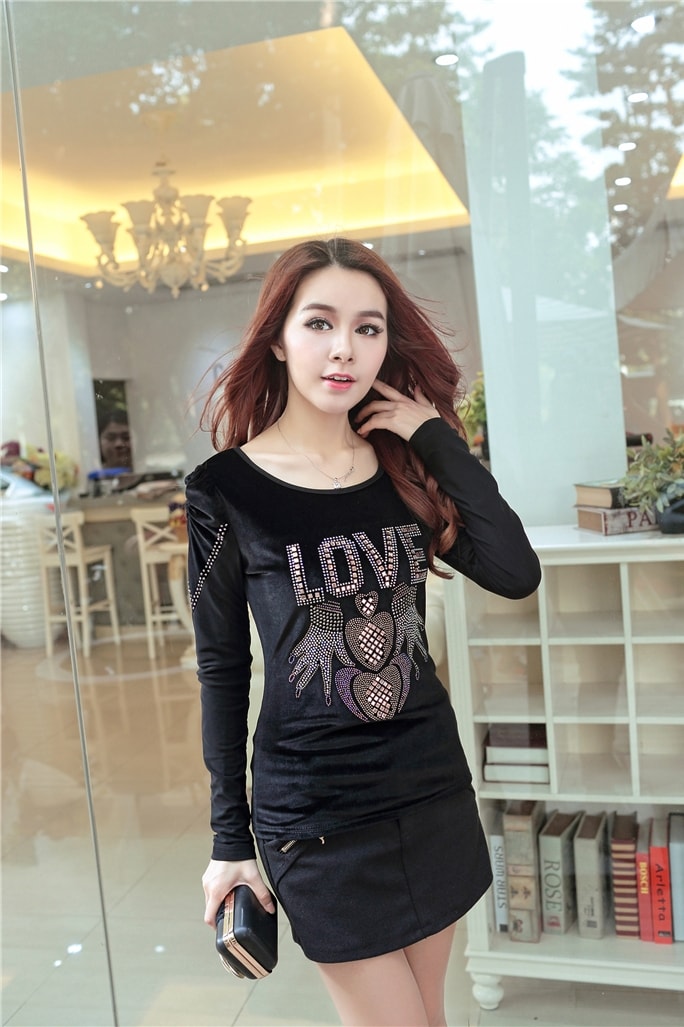 Velvet Blouse BL2910 Black