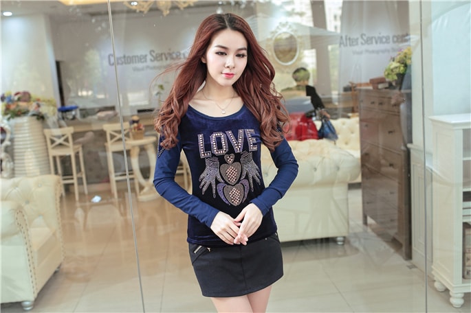 Velvet Blouse BL2911 Blue