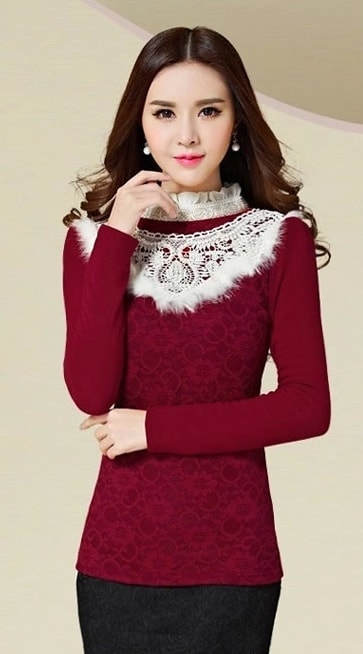 Lace Blouse BL2912 Red