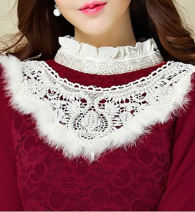 Lace Blouse BL2912 Red