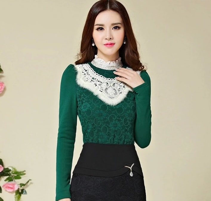 Lace Blouse BL2915 Green