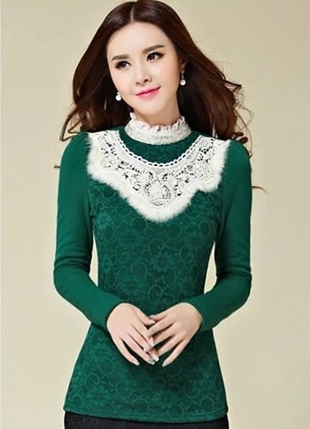 Lace Blouse BL2915 Green