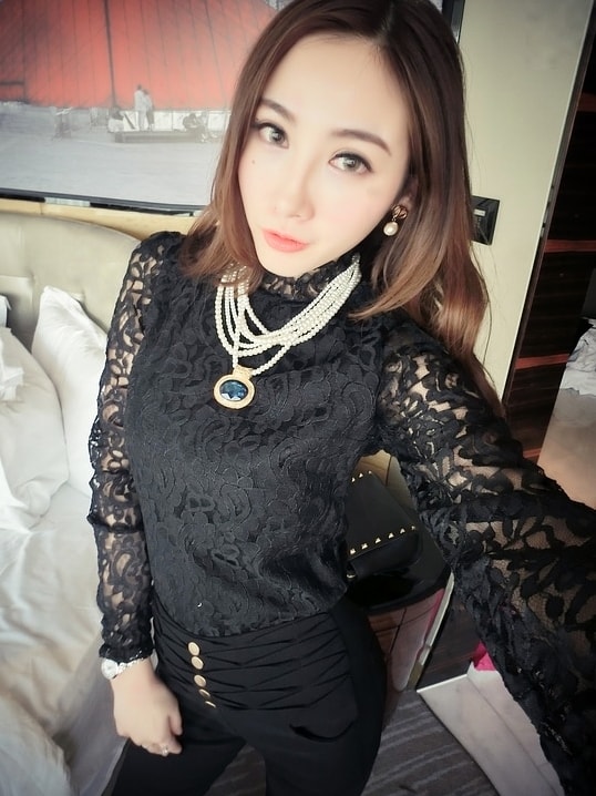 Lace Blouse BL2925 Black