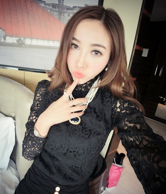 Lace Blouse BL2925 Black