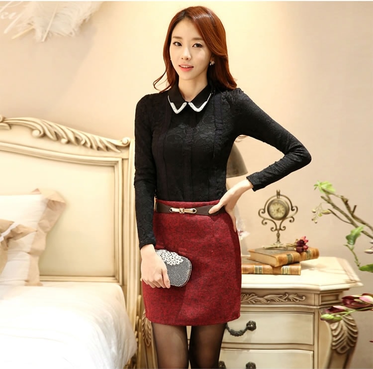 Lace Blouse BL2929 Black