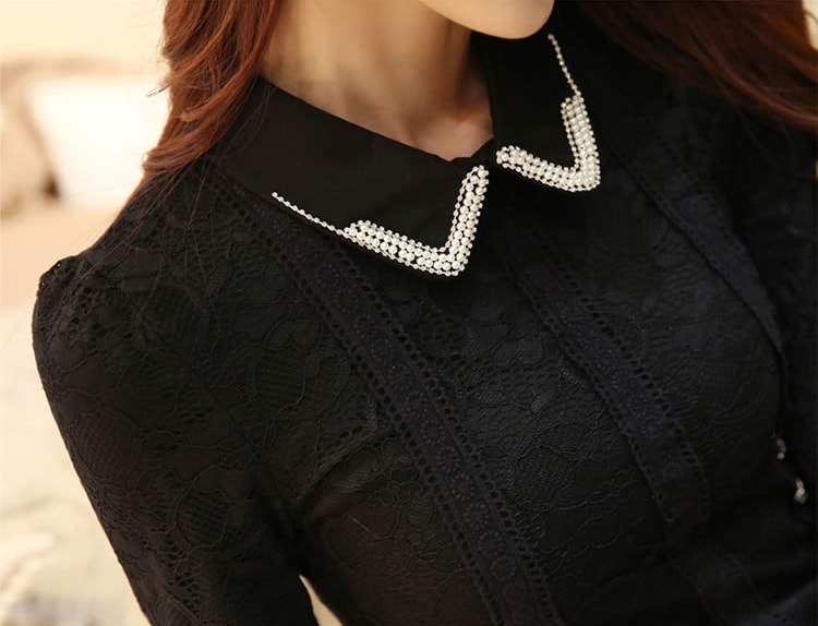 Lace Blouse BL2929 Black