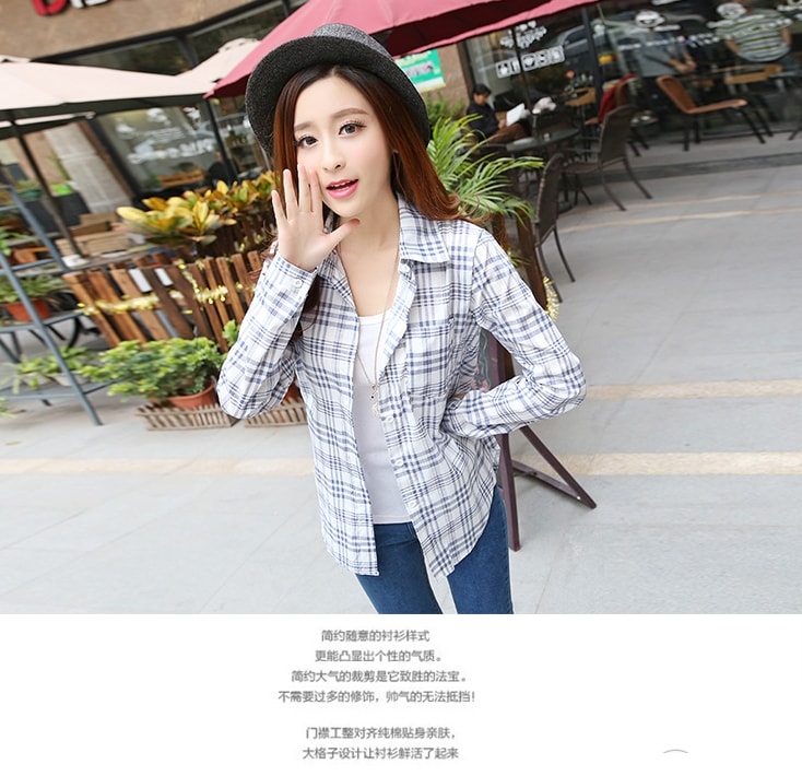 kemeja Korea BL2935 Dark Blue