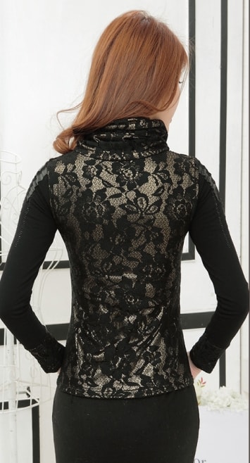 Korea Lace Blouse BL2939 Black