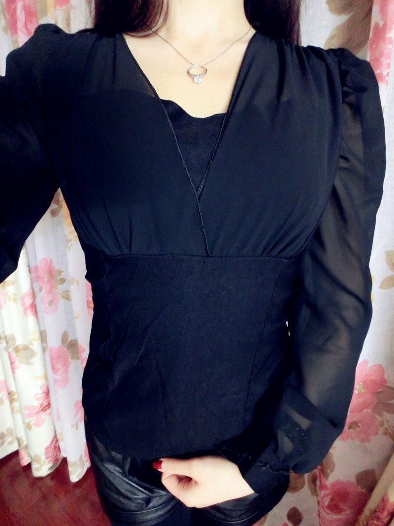 Lace Blouse BL2943 Black