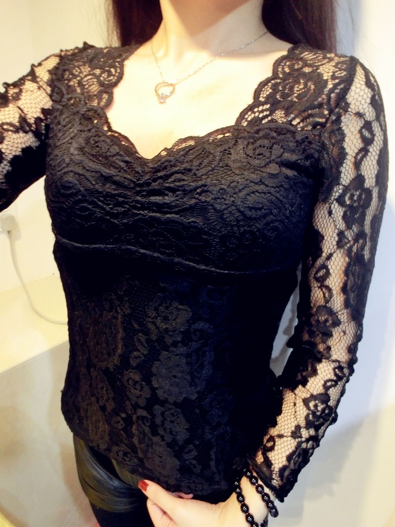 Lace Blouse BL2944 Black