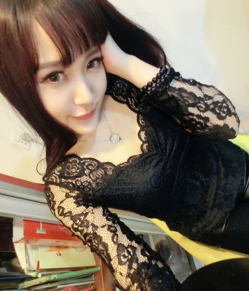 Lace Blouse BL2944 Black