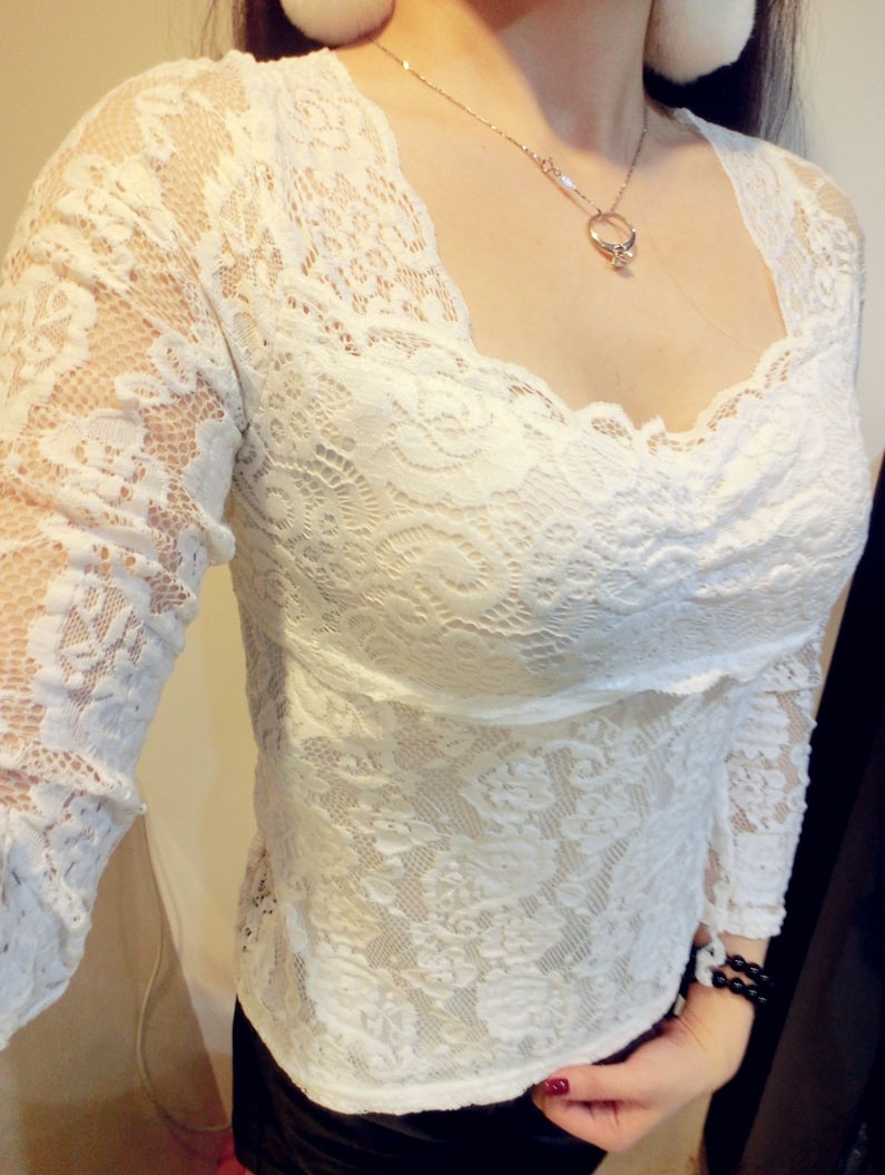 Lace Blouse BL2945 White