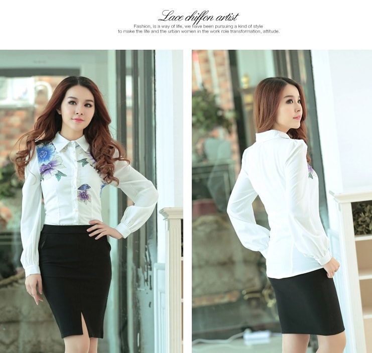 Kemeja Chiffon BL2946 White