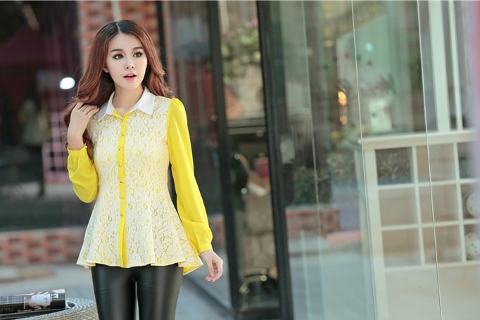 Kemeja Lace BL2966 Yellow