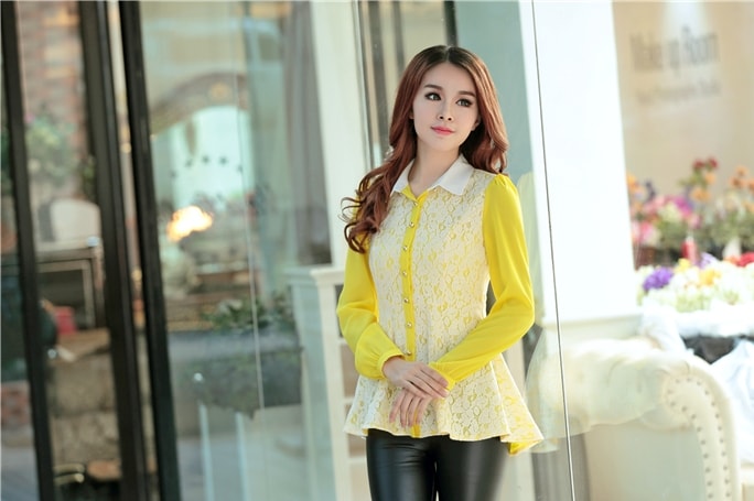 Kemeja Lace BL2966 Yellow