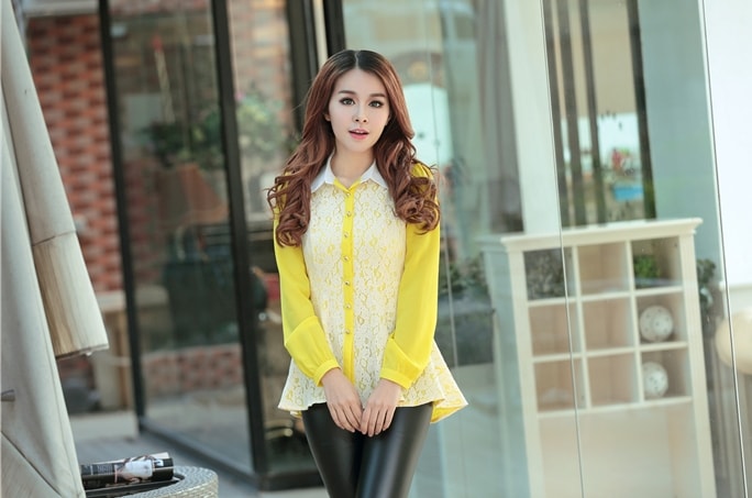 Kemeja Lace BL2966 Yellow