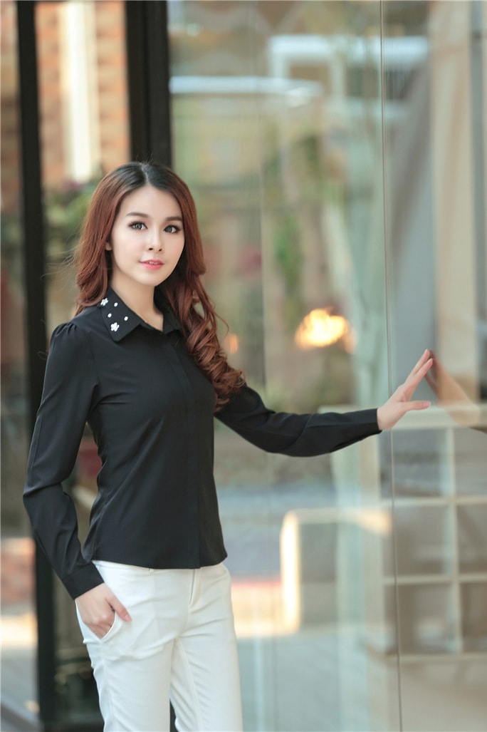 Kemeja Chiffon BL2967 Black