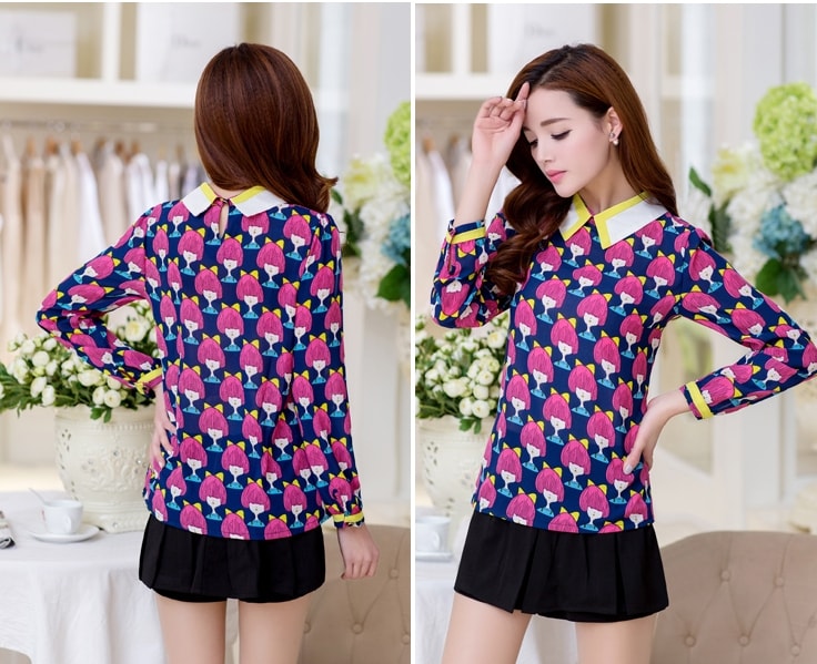 Chiffon Blouse BL2969 Purple