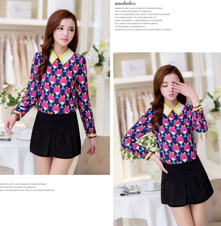 Chiffon Blouse BL2969 Purple