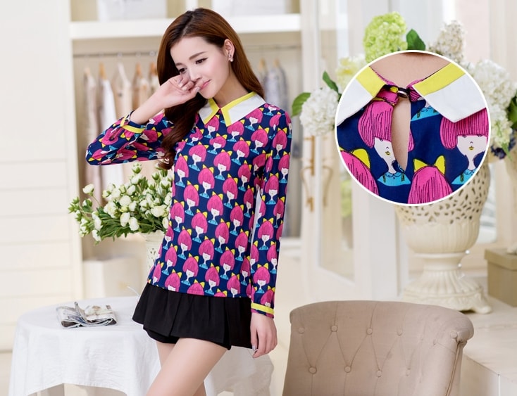 Chiffon Blouse BL2969 Purple