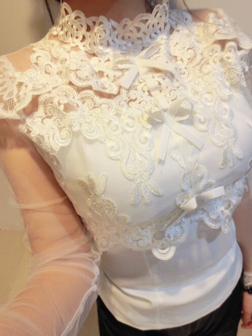 Lace Blouse BL2974 White