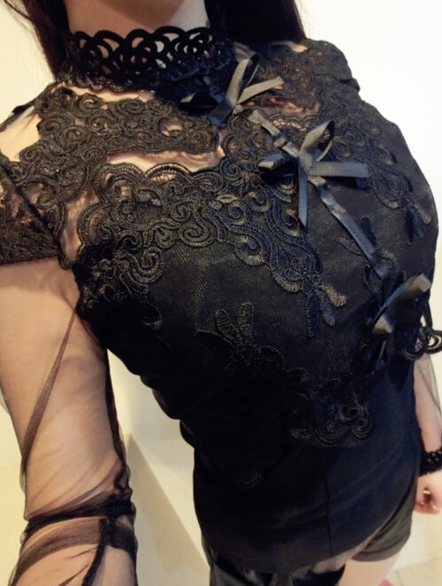 Lace Blouse BL2975 Black