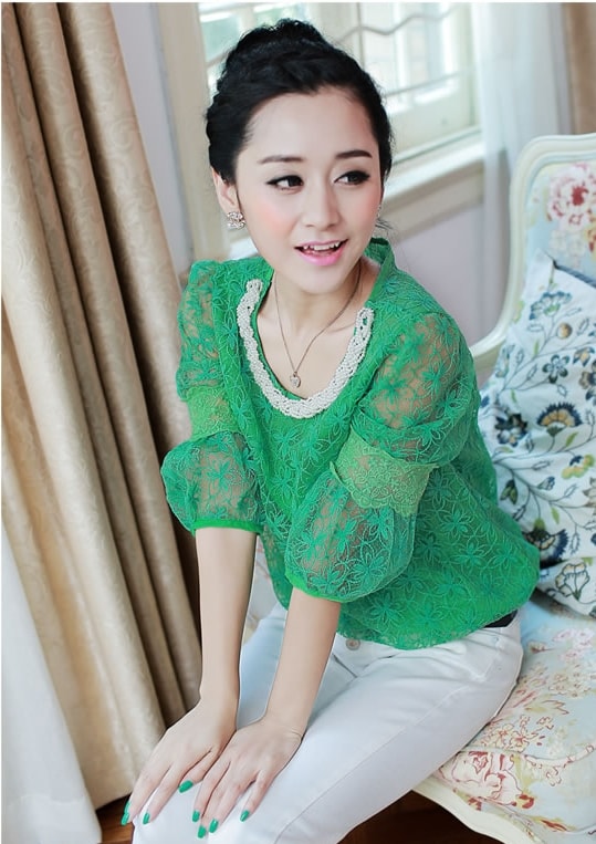 Lace Blouse BL2976 Green