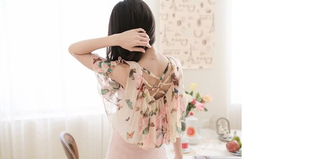 Butterfly Blouse BL2987 Pink