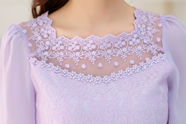 Lace Blouse BL2988 Purple